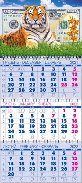 Календарь Діана Плюс Квартальний одна пружина 2022