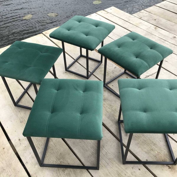 Пуф-трансформер 5 в 1 из велюра зеленый 