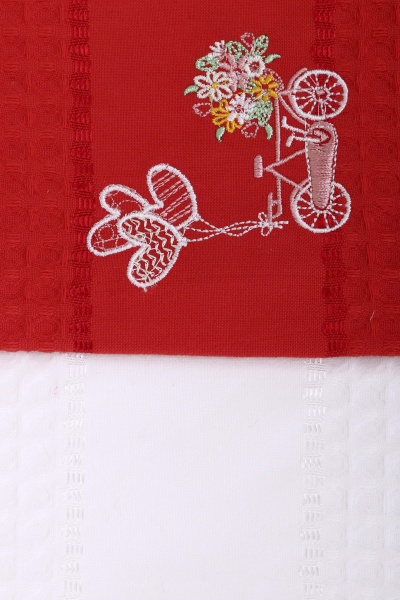 Набір рушників вафельних з вишивкою Все буде добре (1 шт.) + без вишивки (1 шт.) різнокольоровий La Nuit 