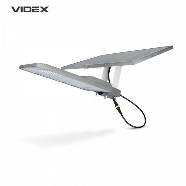 Світильник на сонячній батареї Videx LED вуличний ліхтар автономний 30W 5000K 30 Вт IP65 сірий 26697 