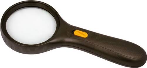 Лупа ручная с LED-подсветкой 2,5X увеличение 75 мм Ridni