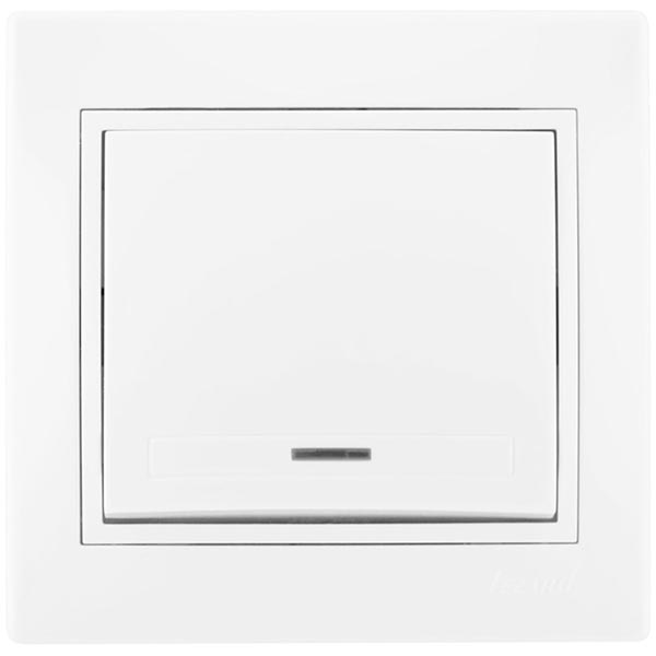 Вимикач одноклавішний Lezard Mira з підсвіткою 10 А 250В IP20 білий