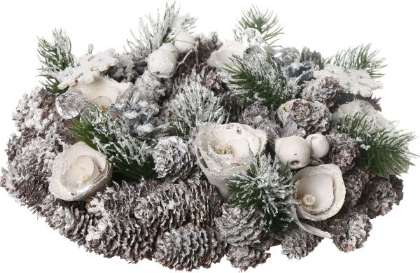 Венок новогодний с шишками и хвоей d230 мм f15584-wm 