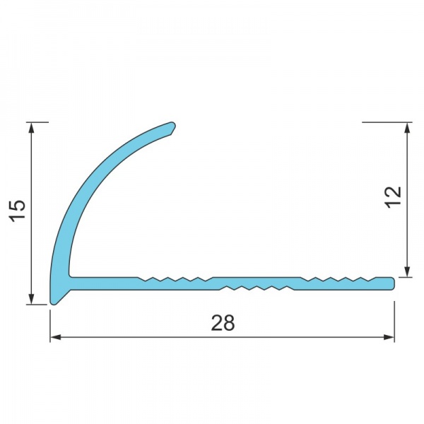 Уголок для плитки Braz Line алюминий BLB-5402-75-9017-K.27 2,7 м черный 