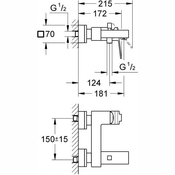 Смеситель для ванны Grohe Sail Cube 23438000