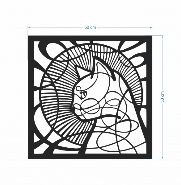 Панно STEEL CHARACTER КОШКА МОДЕРН 50x50 см черный 