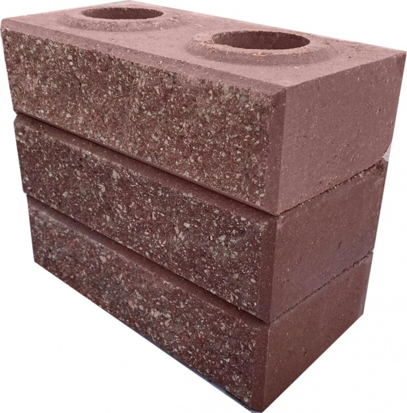 Кирпич гиперпрессованный LEGO-FASAD колотый красный