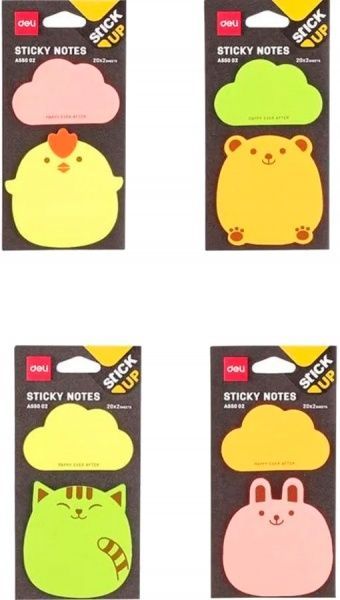 Блоки бумажные самоклеящиеся EA55002 микс Облако цветные Deli