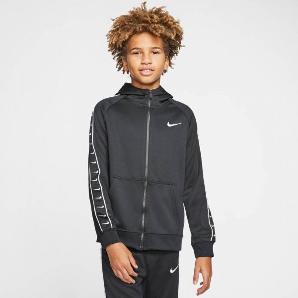 Джемпер Nike B NSW FZ HOODY PK SWOOSH TAPE CV1334-010 р. M чорний