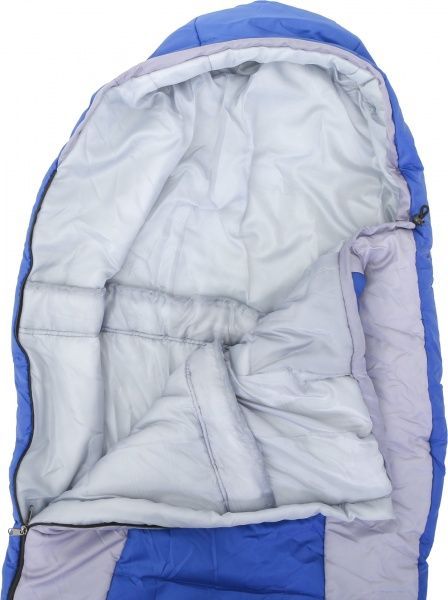 Спальный мешок с капюшоном серо-синий