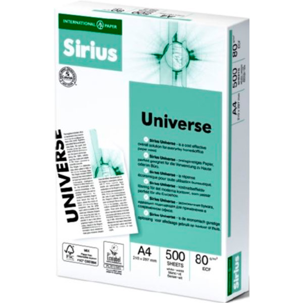 Папір офісний International Paper A4 80 г/м (500 арк.) Sirius Universe
