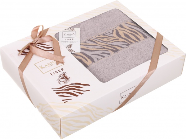 Набор полотенец Tiger 2 шт. серый Karna 