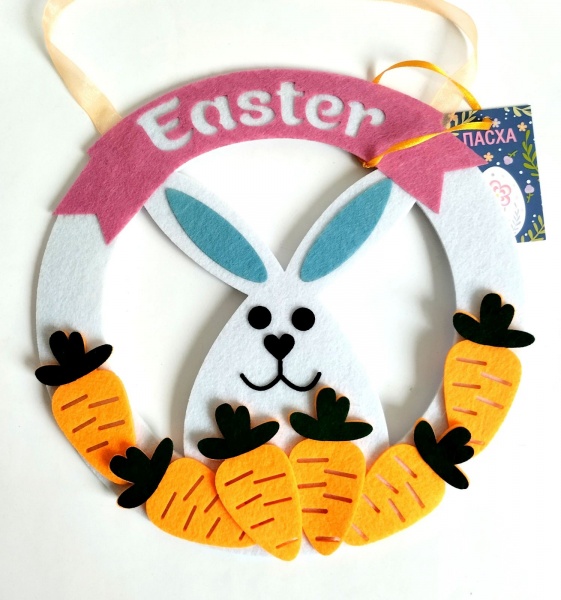 Вінок декоративний з фетру Пасхальний №2 Аплі-Краплі