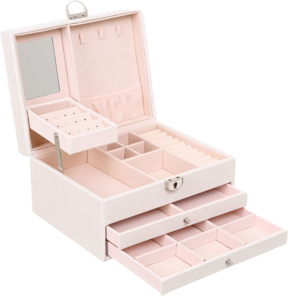 Шкатулка для украшений Royal case 22х18х13 см белая