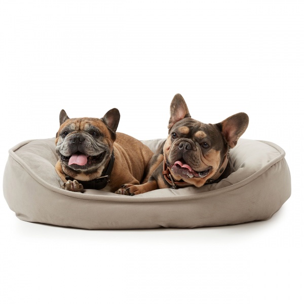 Лежак PETBED Velor Пончик L 90x75x20 cм серый