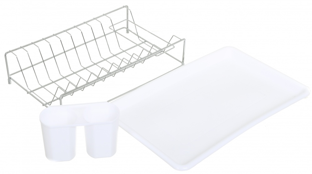 Сушарка для посуду Flamberg 380x250x110 мм настільна однорівнева з піддоном