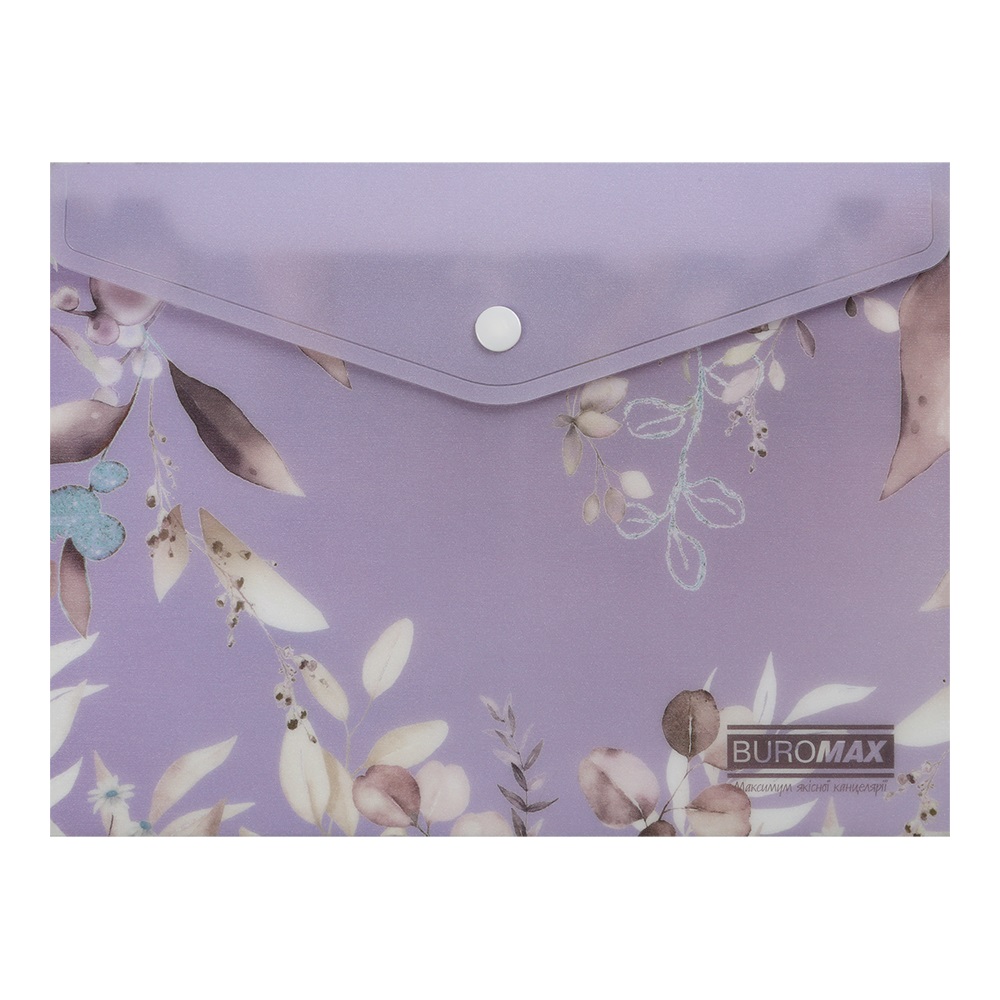 Папка-конверт на кнопці LILAC ARABESKI А5 напівпрозора Buromax BM.3919-48