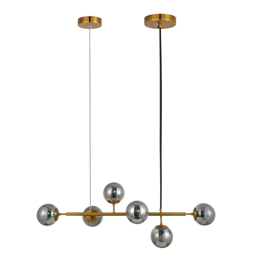 Люстра підвісна Miorro Intrigo 1050x370x1200 мм 6x7 Вт G9 золотий 51-311-172