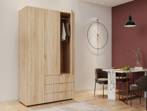 Шафа гардеробна Doros Гелар (3 дв. + 3 шух.) дуб сонома 