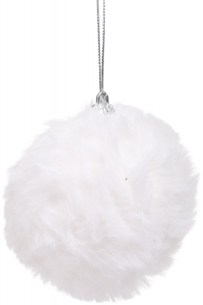 Ялинкова іграшка у формі кулі зі штучного хутра 