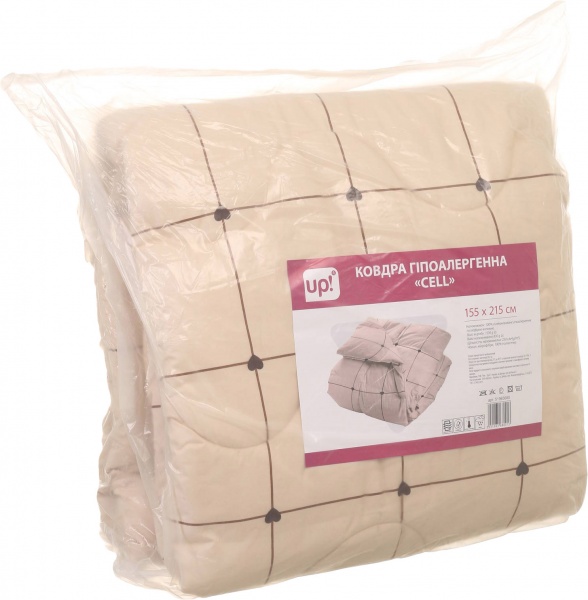 Ковдра Cell 155x215 см UP! (Underprice) бежевий із принтом