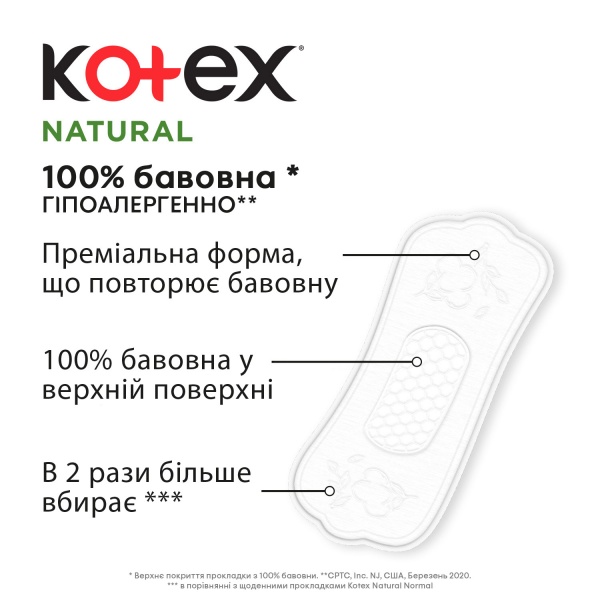 Прокладки ежедневные Kotex Natural нормал+ 36 шт.