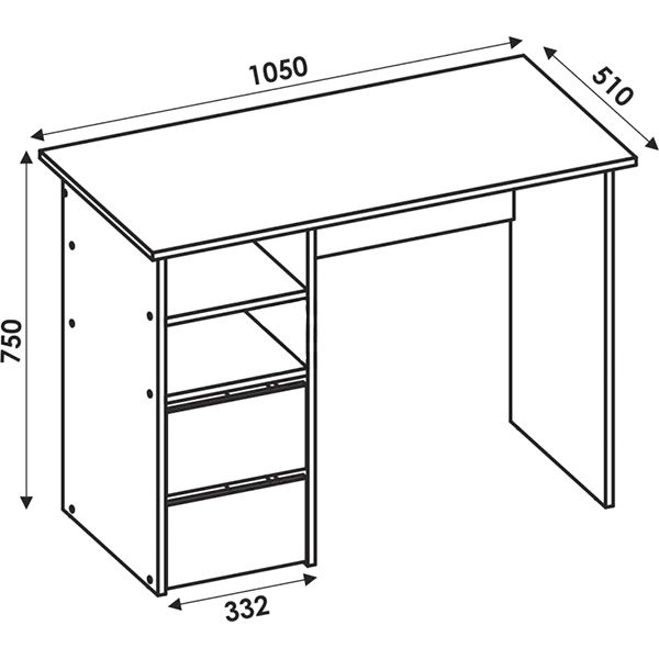 Стіл письмовий Грейд СК-2-2018 дуб cонома-лайм