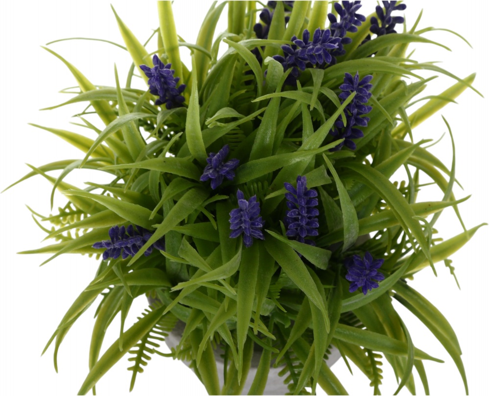 Квітка штучна Лаванда в бетоному горщику 18,5 см