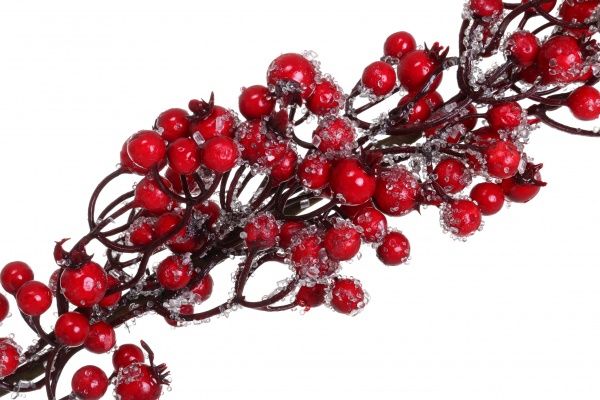 Декорація новорічна Гілка з червоними ягодами 80см EPI-A3-49625R 