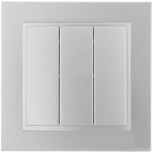 Выключатель трехклавишный Mono Despina без подсветки 10 А 250В серебряный 102-212122-114