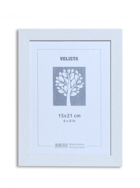 Рамка для фотографии со стеклом Velista 20BW-6003v 15x21 см белый 