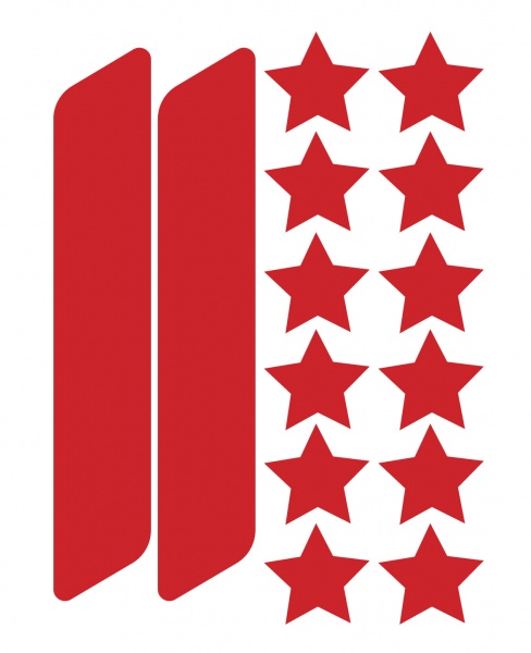 Світловідбивна наліпка LOOM Контурні та зірки LM-10079-red для твердих поверхонь