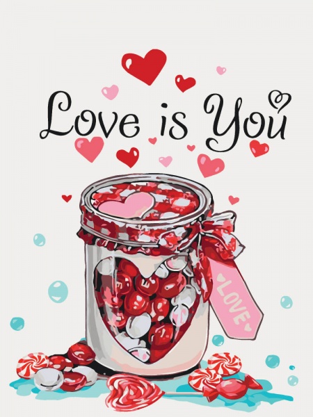 Картина по номерам Love is you Идейка 