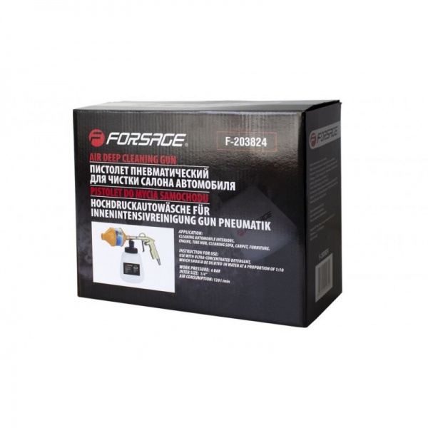 Пневмопистолет Forsage Tornado для химчистки салона с насадкой-пеногенератором F-203824