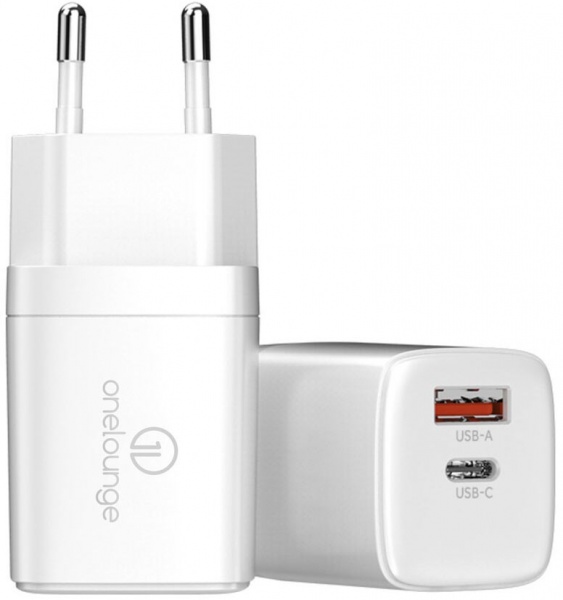 Зарядное устройство OneLounge 1Power PD 20W USB-C + USB-A для iPhone 