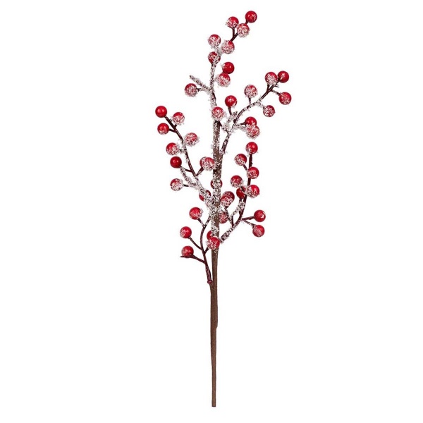Гілочка декоративна YES! Fun з червоними ягодами засніжена 36 см 973945 