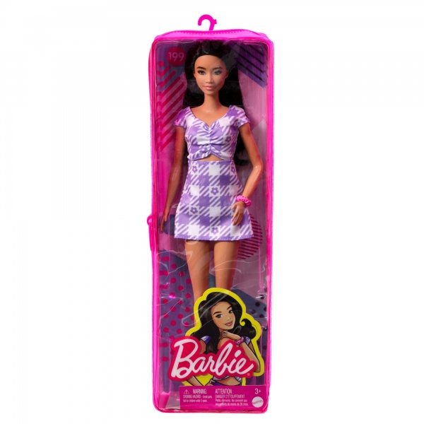 Кукла Barbie Модница в нежном платье с фигурным вырезом HJR98