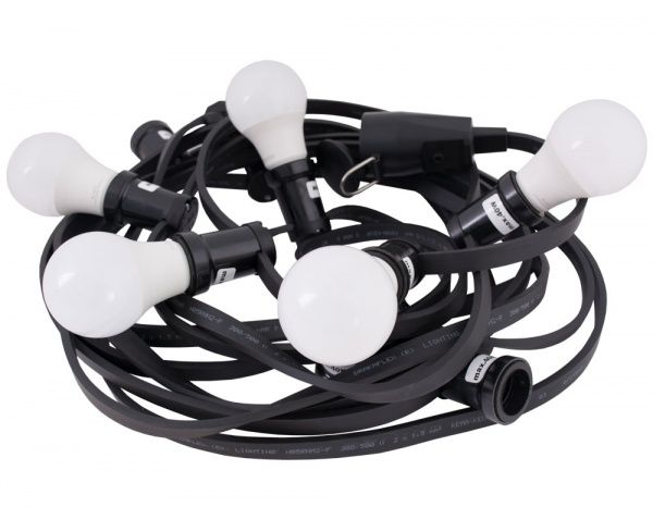 Гирлянда декоративная E.NEXT электрическая IP44 черная бакелит 10 ламп 5 м 