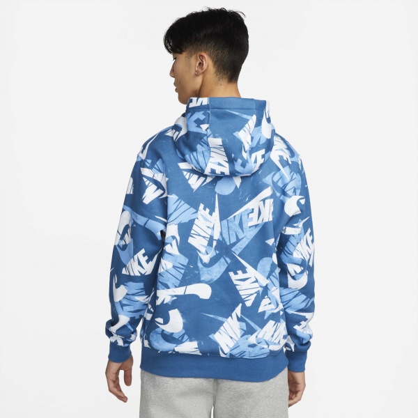 Джемпер Nike M NSW SPE+ BB AOP PO HOODIE RF DM6881-407 р. S синий