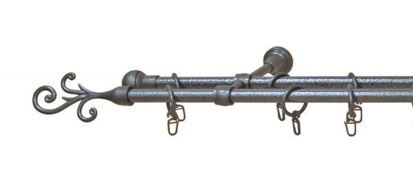 Карниз ОМіС PD подвійний укомплектований d16 мм 160 см античне срібло 