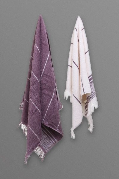 Набір рушників Марина 2 шт. кремово-фіолетовий 
