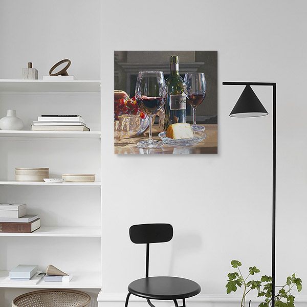 Репродукция Wine and cheese 48x48 см i_48_00026 