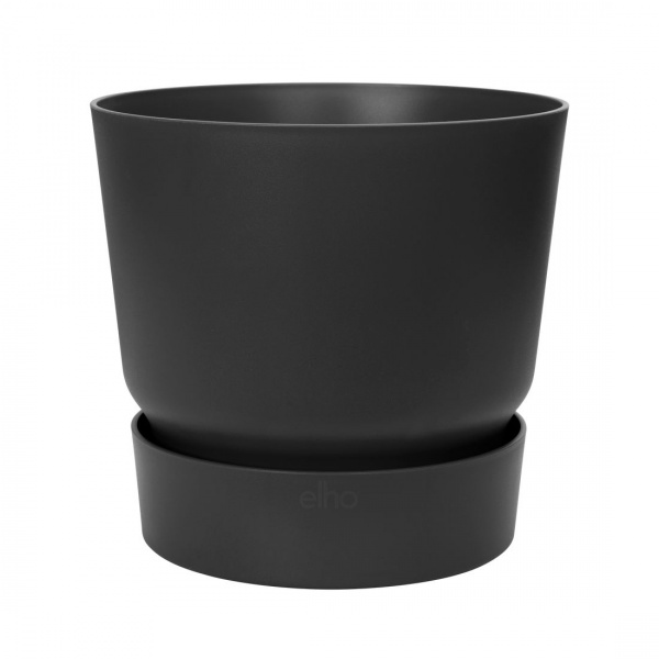 Вазон пластиковый Elho Greenville round 14 см круглый 1,4 л графит темный (493080) 