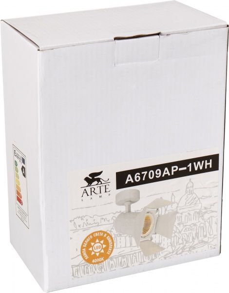 Трековый прожектор Arte Lamp LED 9 Вт 4000 К белый A6709AP-1WH 