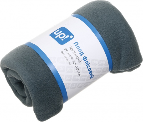 Плед флісовий 125x150 см зелений UP! (Underprice) 