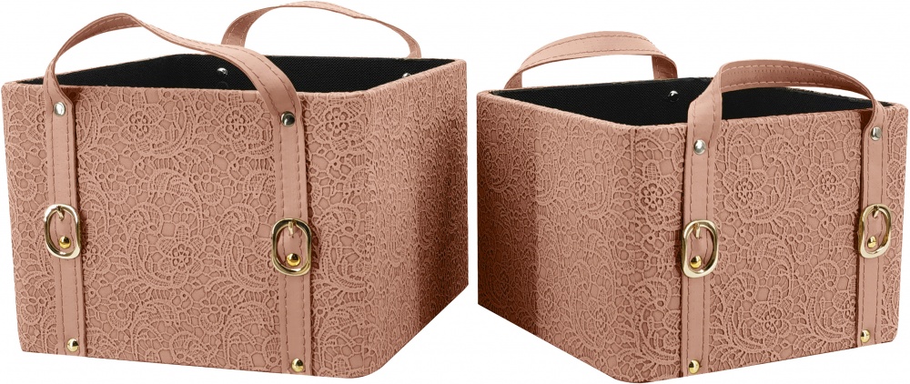 Органайзер с ручками Lucca 25х25х17 см розовый AH129-32L