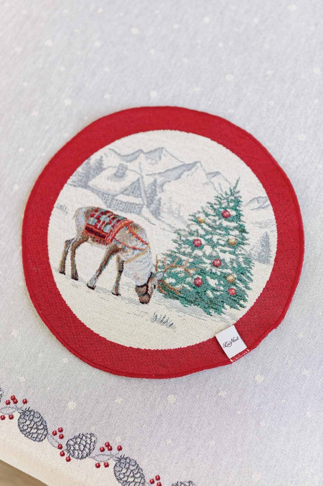 Серветка декоративна La Nuit Зима d28 28x28 см