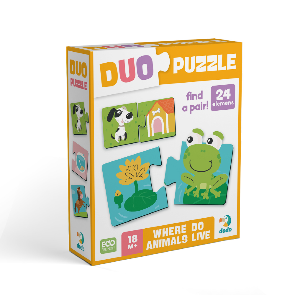Мініпазл DoDo ДУО Звірята та їх домівки 300690