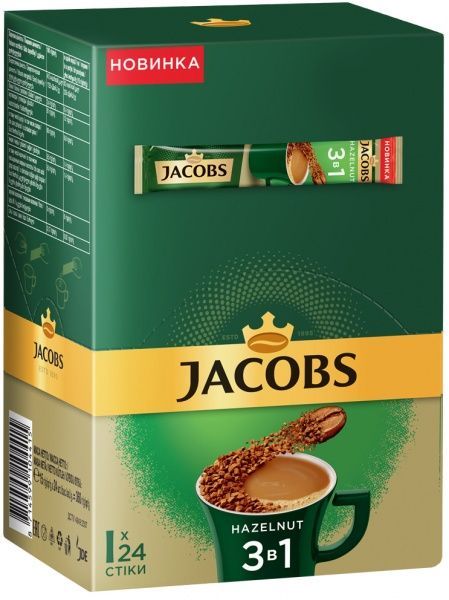 Кофейный напиток Jacobs 3 в1 Лесной орех 24х15 г 15 г 