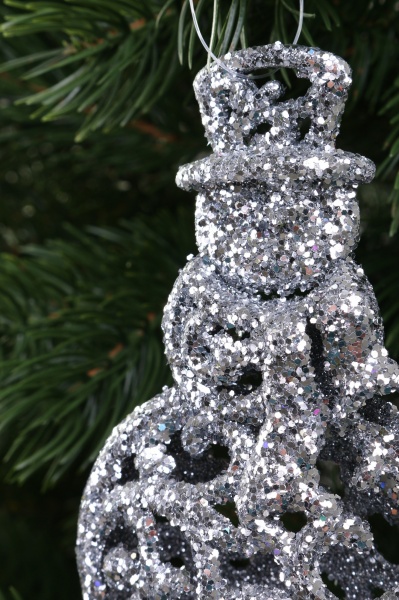 Ялинкова іграшка Медальйон срібний 12x8x3 см SD22-214 